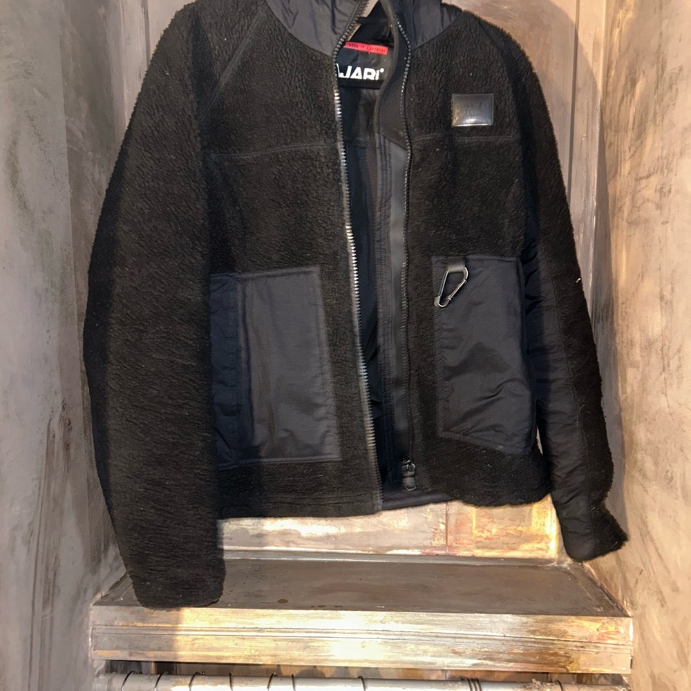 Pajar Black Bomber Jacket with Leather Accents
